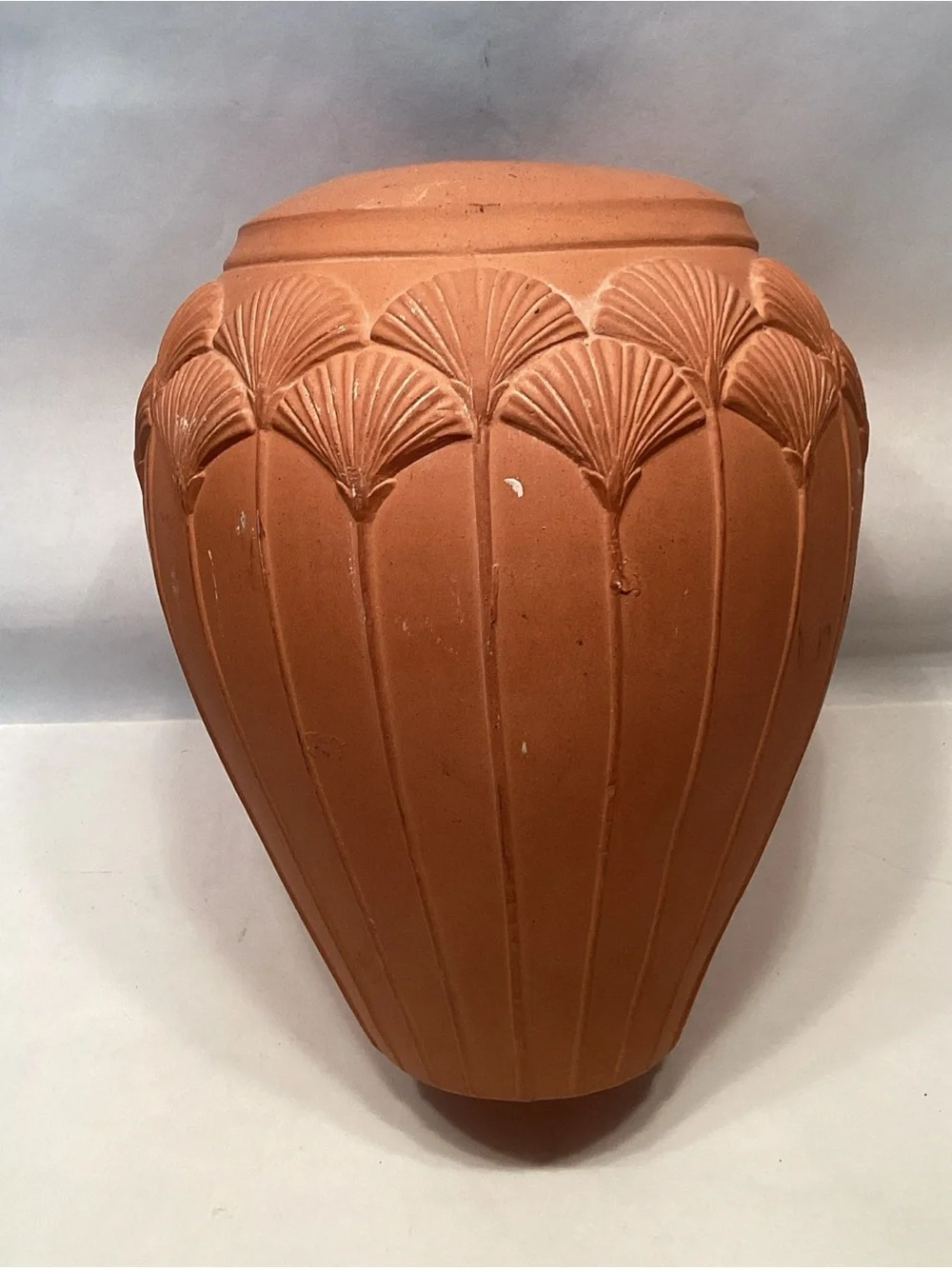 Vintage Laslo Mikasa Vase Gingko Leaf Or Lotus Flower Glazed Interior 9” X 6.5”